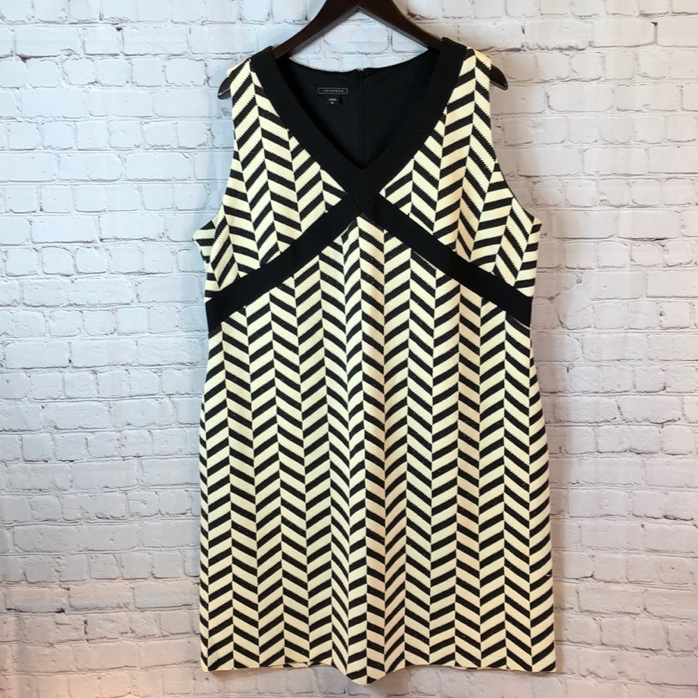 Metaphor chevron-print empire waist dress